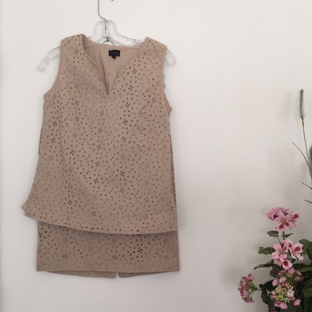 Talbots 100% Cotton Eyelet Sleeveless Skirt Set Size 4 - Picture 14 of 15
